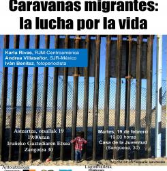 Cartel charla migrantes